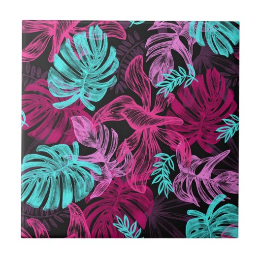 Tropische Blätter Fliese (Vorderseite)