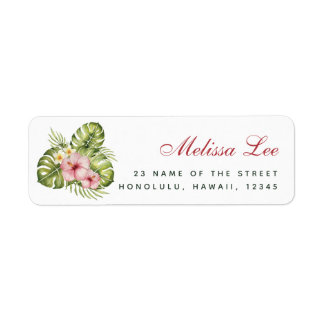 Tropische Blätter Floral Hawaiian Hibisken Adresse
