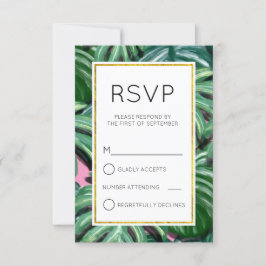 Tropische Blätter Foliage Green & Lush Einfache UA RSVP Karte