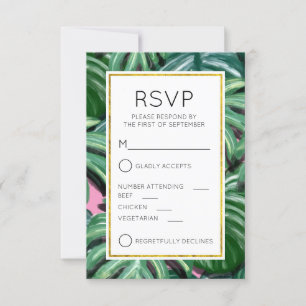 Tropische Blätter Foliage Green & Lush UAWG RSVP Karte