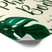 Tropische Blätter Foto Stand Hochzeitsurnier Poster (Ecke)