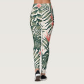 Tropische Blätter, fröhliche Strandtapete. Leggings (Rückseite)