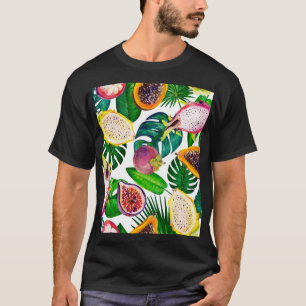 Tropische Blätter, Früchte, Gouache nahtloses Must T-Shirt