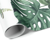 Tropische Blätter für grünes Wasser Geschenkpapier (Rolleneckpunkt)