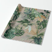 Tropische Blätter für grünes Wasser Geschenkpapier (Ungerollt)