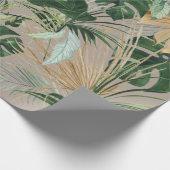 Tropische Blätter für grünes Wasser Geschenkpapier (Ecke)