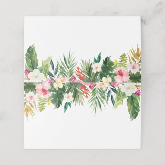 Tropische Blätter für Wasserfarben Gedeckte Platzk Platzkarte (Außenseite Aufgefaltet)
