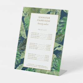 Tropische Blätter für Wasserfarben Muster auf dunk Sockelschild