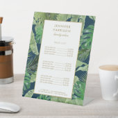 Tropische Blätter für Wasserfarben Muster auf dunk Sockelschild (In SItu)