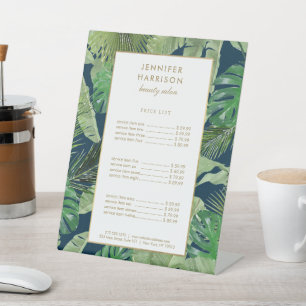 Tropische Blätter für Wasserfarben Muster auf dunk Sockelschild