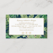 Tropische Blätter für Wasserfarben Muster auf dunk Visitenkarte (Rückseite)