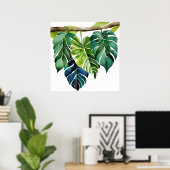 Tropische Blätter für Wasserfarben Poster (Heimbüro)