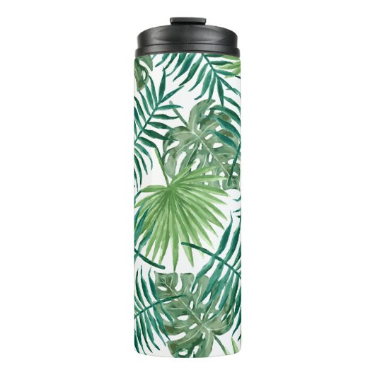 Tropische Blätter für Wasserfarben Thermosbecher (Vorderseite)