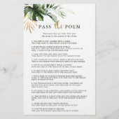 Tropische Blätter: Gedicht-Brautparty-Spiel (Vorderseite)