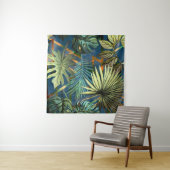 Tropische Blätter, geometrische Formen Wandteppich (Beispiel (Horizontal))
