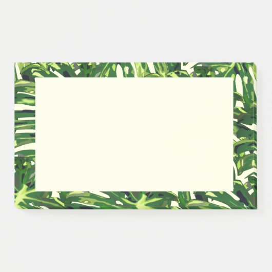 Tropische Blätter Gerahmte Sticky Notes Post-it Klebezettel (Vorderseite)