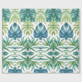 Tropische Blätter Geschenkpapier (Flach)