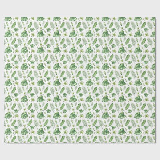 Tropische Blätter Geschenkpapier (Flach)