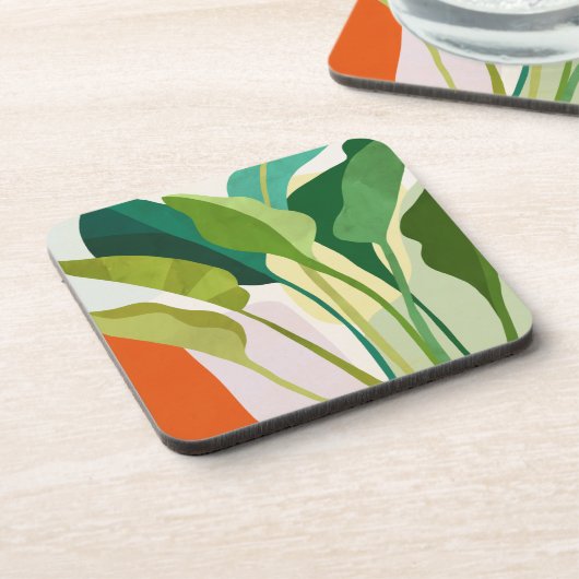 Tropische Blätter Getränkeuntersetzer (Linke Seite)