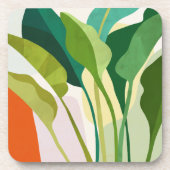 Tropische Blätter Getränkeuntersetzer (Vorderseite)