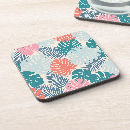 Tropische Blätter Getränkeuntersetzer (Linke Seite)