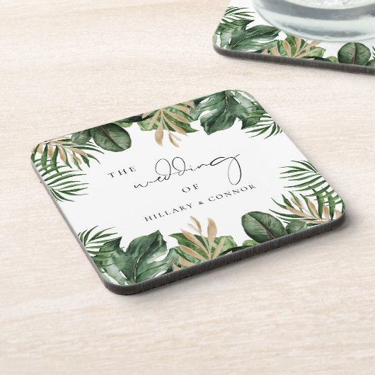 Tropische Blätter Getränkeuntersetzer (Linke Seite)