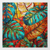 Tropische Blätter Gewebte Glaskunst Fensteraufkleber (Blatt)