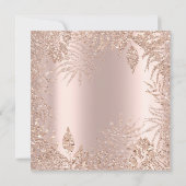 Tropische Blätter Glitzer Rahmen Blush Rose Gold Einladung (Rückseite)
