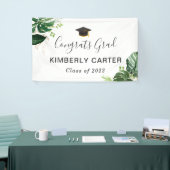 Tropische Blätter Glückwunsch Grad Graduierungspar Banner (Messeveranstaltung)