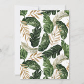 Tropische Blätter Gold Foil Rahmen Bridal Luncheon Einladung (Rückseite)