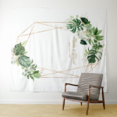 Tropische Blätter Gold Frame Wedding Prop Wandteppich (Beispiel (Horizontal))