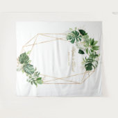 Tropische Blätter Gold Frame Wedding Prop Wandteppich (Vorderseite (Horizontal))