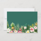 Tropische Blätter Gold Frame Wedding RSVP (Rückseite)