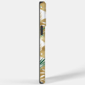 Tropische Blätter Gold & Grün, Goldname, Weiß Case-Mate iPhone Hülle (Rückseite / Rechts)