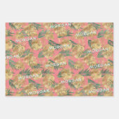 Tropische Blätter Gold/Grün, Individuelle Name, 3  (Vorderseite 3)