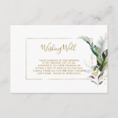 Tropische Blätter Gold Hochzeit wünschend gut Begleitkarte (Vorderseite)