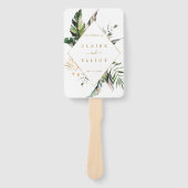 Tropische Blätter Gold-Hochzeitsprogramm Fächer (Vorderseite)