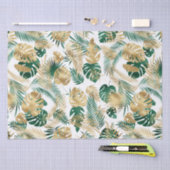 Tropische Blätter Gold und Grün Seidenpapier (Handwerk)