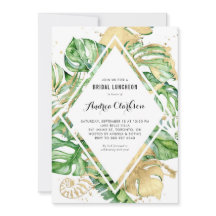Tropische Blätter Goldene Foil Sommer-Bridal