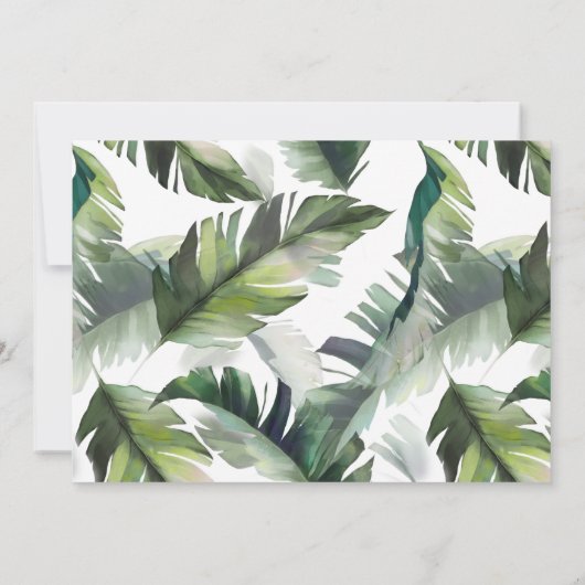 Tropische Blätter Goldhochzeit Einladung (Rückseite)