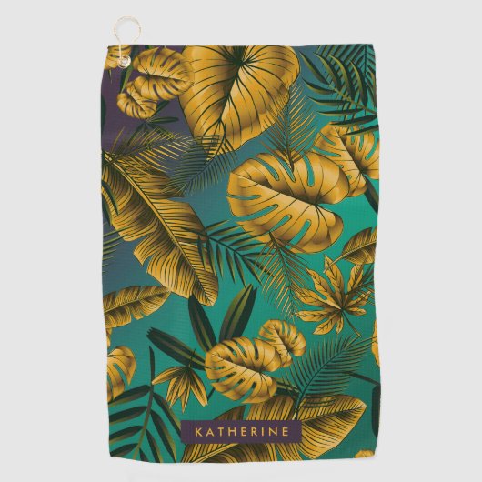 Tropische Blätter Golfhandtuch (Vorderseite)