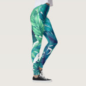 Tropische Blätter, Grafikdesign, realistische Hand Leggings (Rechts)
