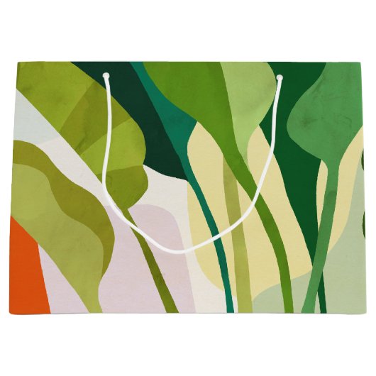 Tropische Blätter Große Geschenktüte (Vorderseite)