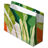 Tropische Blätter Große Geschenktüte (Vorderseite Schrägansicht)