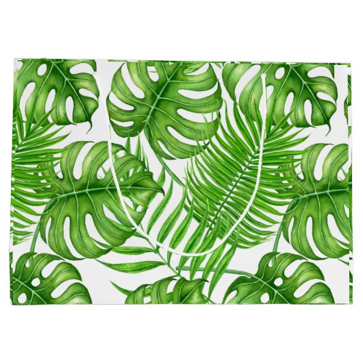 Tropische Blätter Große Geschenktüte (Rückseite)