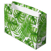 Tropische Blätter Große Geschenktüte (Rückseite Schrägansicht)