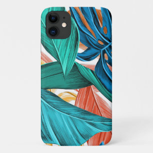 Tropische Blätter grün blau Case-Mate iPhone Hülle
