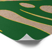 Tropische Blätter grün, goldenes Begrüßungszeichen Poster (Ecke)