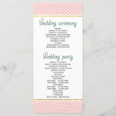 Tropische Blätter, grün, goldfarben, rosa Hochzeit Programm (Rückseite)