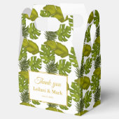 Tropische Blätter Grün und Gold Vielen Dank für Ih Geschenkschachtel (Geöffnet)